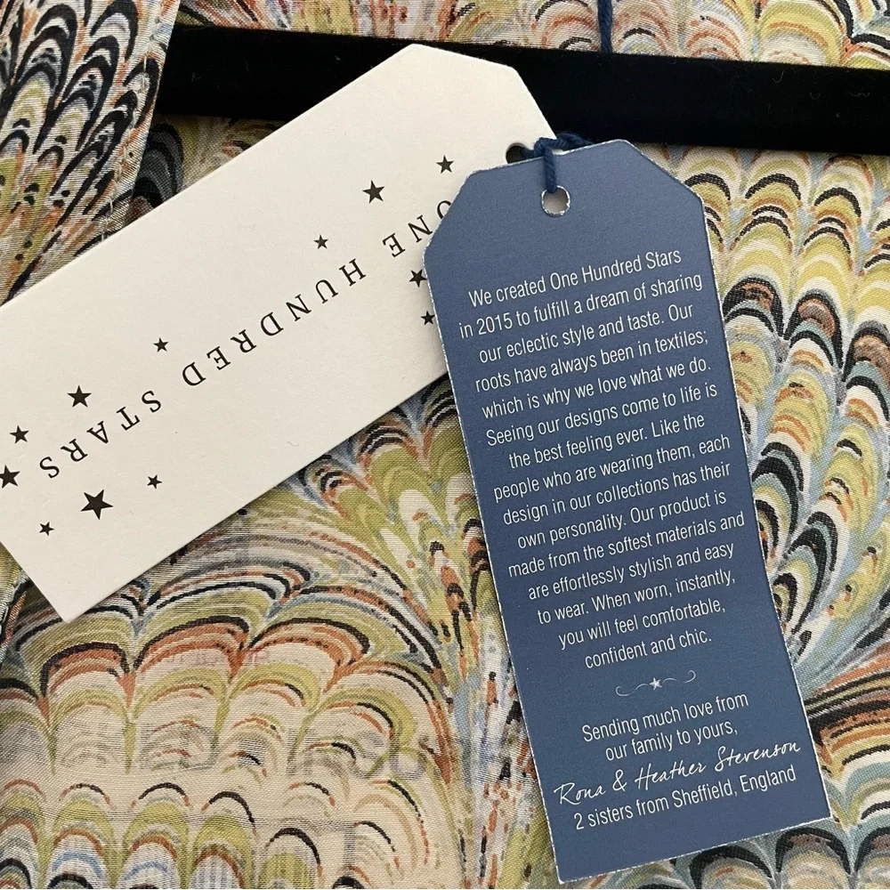 One Hundred Stars Long Kimono Marbled Green - Picture 6 of 8